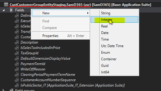 Extending the corresponding staging table to add the new field