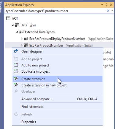 Create extension of EcoResProductNumber